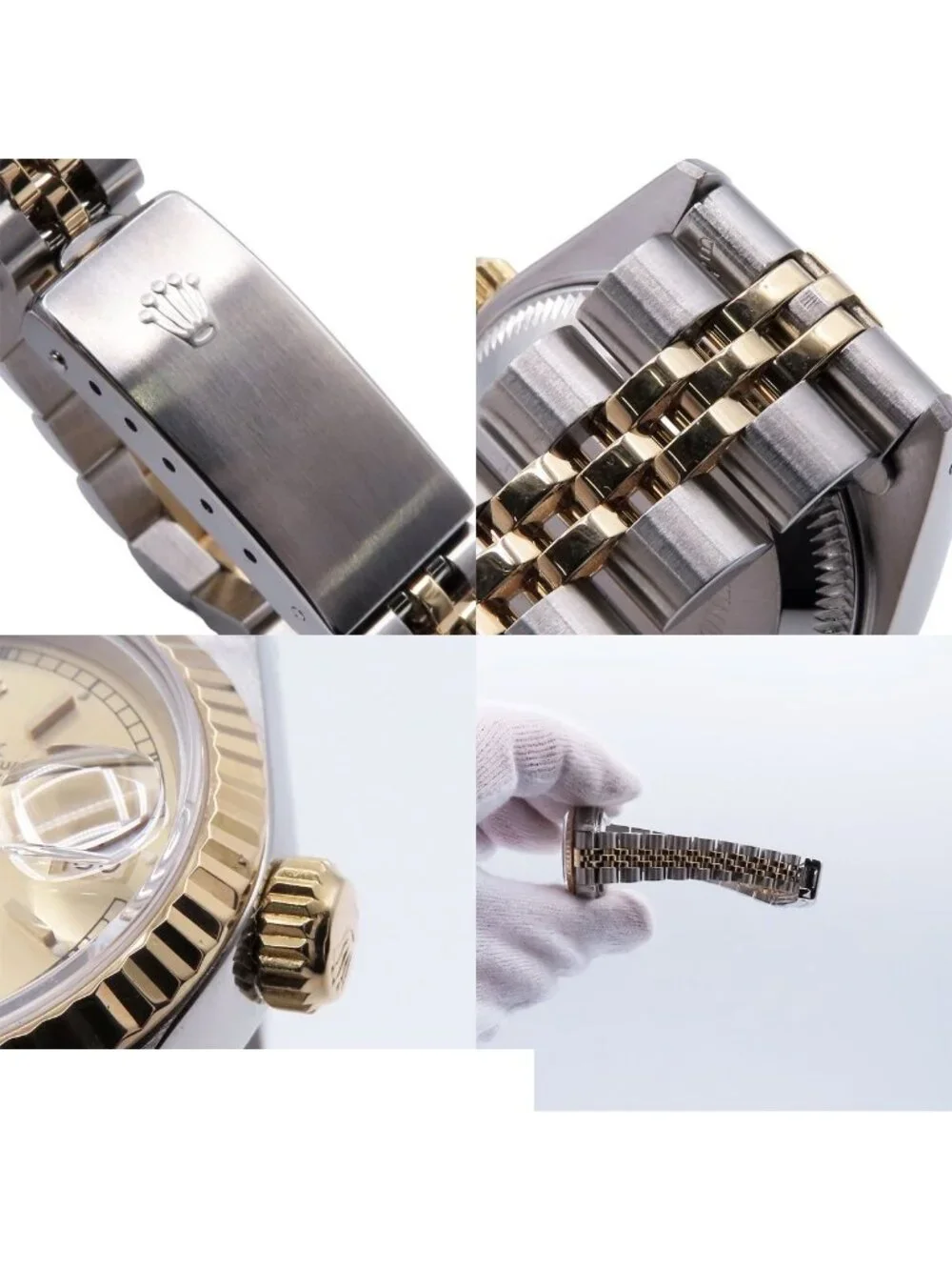 Rolex Datejust Champagne Stainless Steel 18K Yellow Gold Jubilee Bracelet Watch
